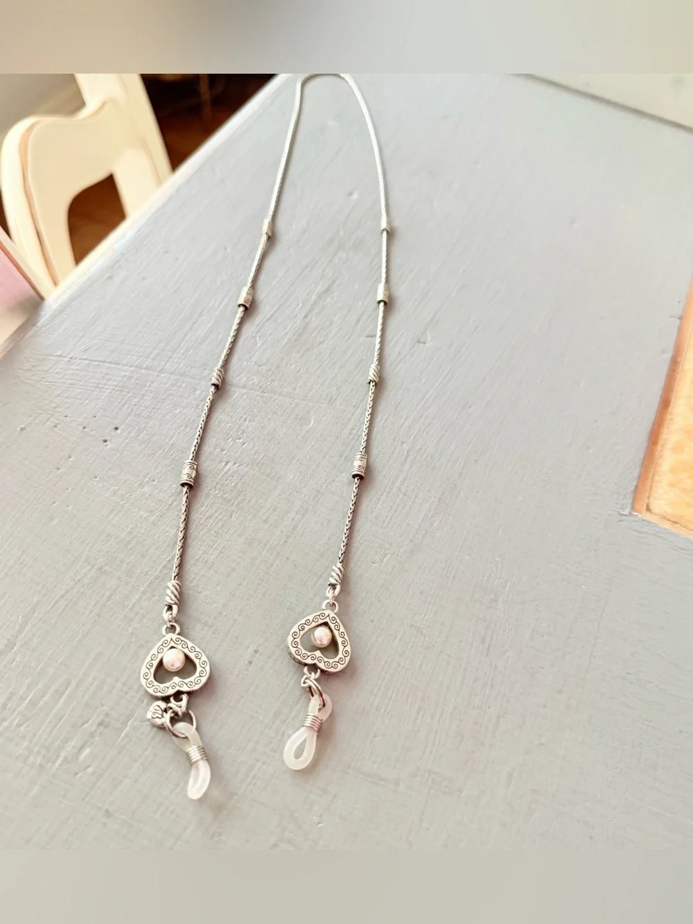 Brighton Silver Tone Heart Accent Eyewear Chain